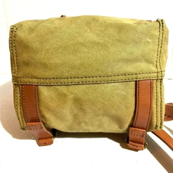 Olive Green Canvas Backpack - Picture 4 of 11